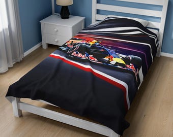 Formula 1 blanket, motorsport, Formula one blanket, Formula 1 gift, F1 gift, F1 decoration, redbull f1, racing gift, boy bedroom decor