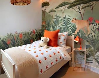 Lion Paw Comforter, Animal Theme Bedding, Kids Bedroom Decor, Jungle themed, Lion king, Safari duvet cover