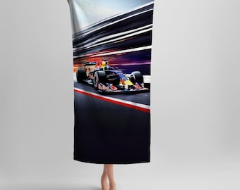 Formula 1 beach towel, F1 gift, speed towel, Formula one lover gift, speed lover gift, racing gift, motorsport gift, redbull racing