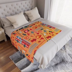 Firefighter minky blanket/ Firefighter baby blanket/ fire minky blanket/  firefighter gift