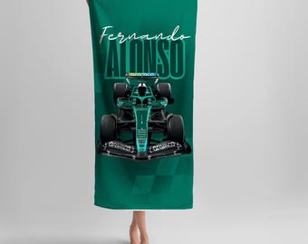 Formula 1 beach towel, F1 gift, speed towel, F1 fan, speed lover gift, racing gift, motorsport gift, fernando alonso