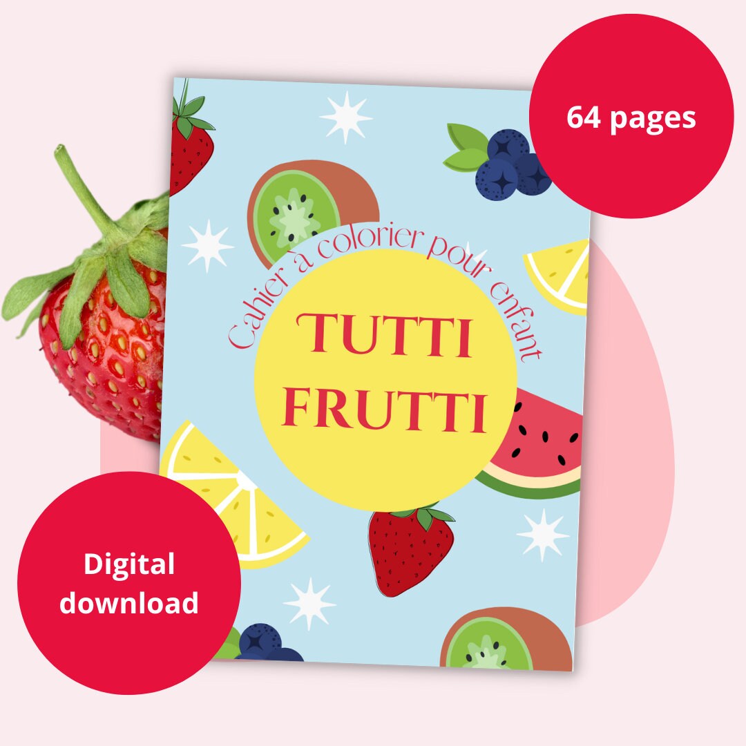 Fruit Printable Coloring Book Coloring Pages for Kids School - Etsy