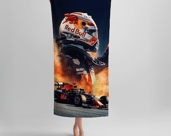 Formula 1 beach towel, F1 gift, redbull Racing towel, speed towel, Formula one gift, speed lover gift, racing gift, motorsport gift