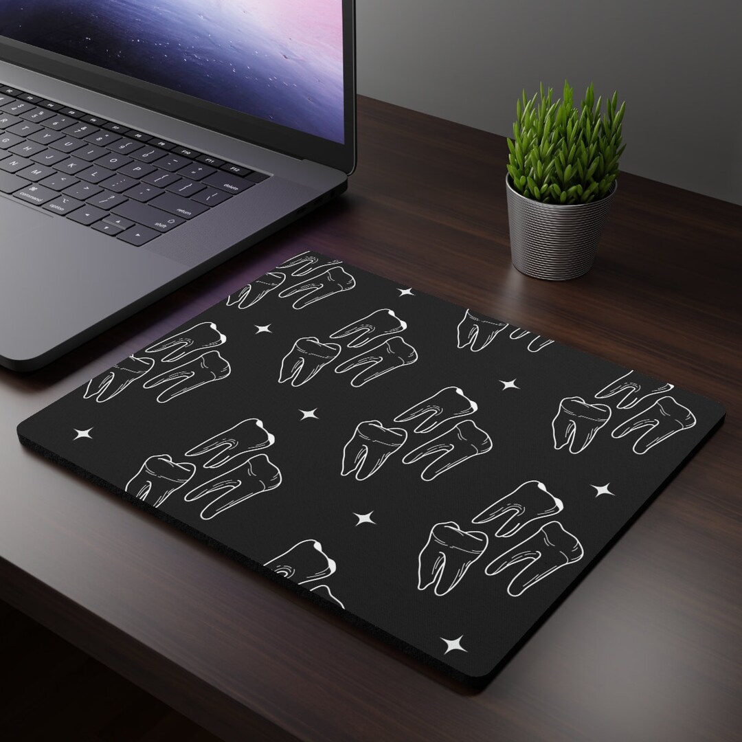 Dental Mouse Pad/ Tooth Mouse Pad/ Black Minimalist Mouse Pad/ Etsy