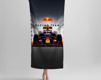 Formula 1 beach towel, F1 gift, speed towel, Formula one lover gift, speed lover gift, racing gift, motorsport gift, redbull racing