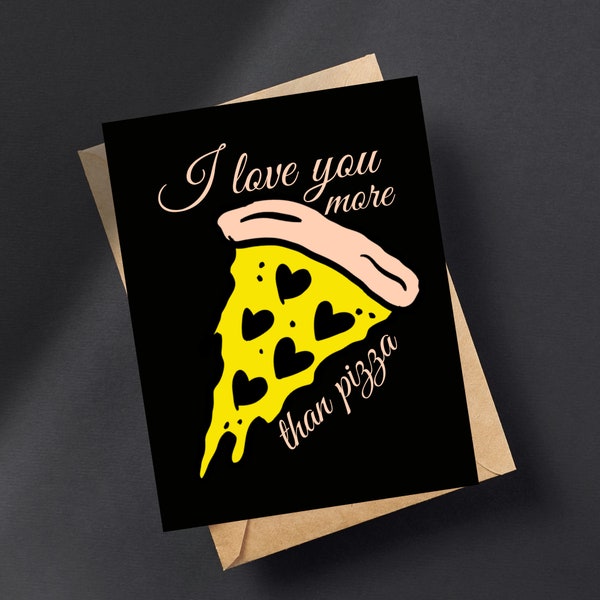 Pizza valentine card, pizza lover, pizza gift, valentine card for husband, printable valentine card, valentine day card