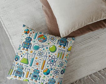 Science pillow, Laboratory Decor for Science Teachers, Lab Enthusiasts, Classroom, Educational Gift, Scientist kids gift, bedroom kid decor