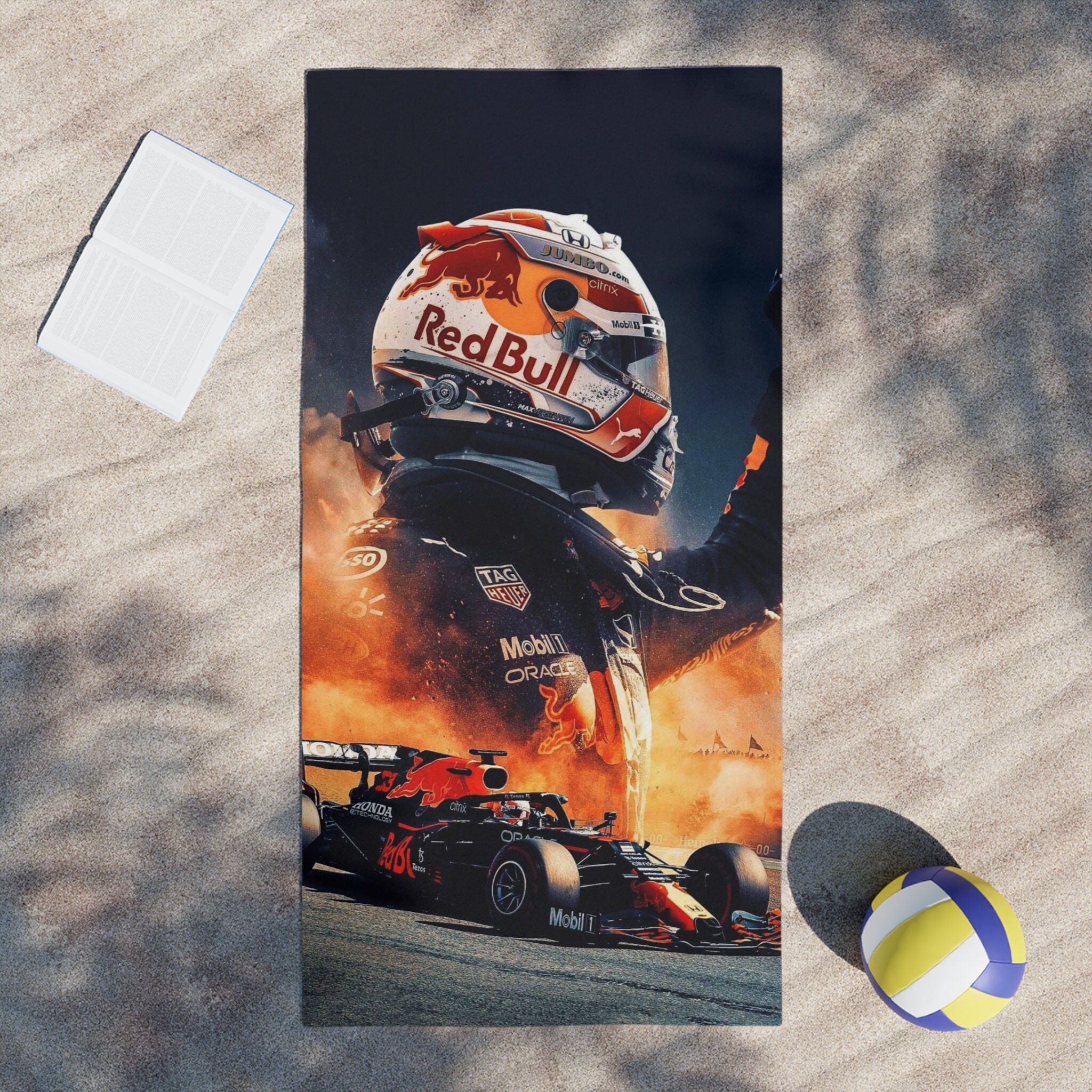 Formula 1 Beach Towel, F1 Gift, Redbull Racing Towel, Speed Towel
