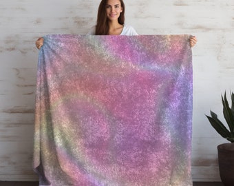 Iridescent Crushed Velvet Blanket, iridescent blanket, Holographic gift, gradient blanket, trendy blanket for teen, flirty room decor