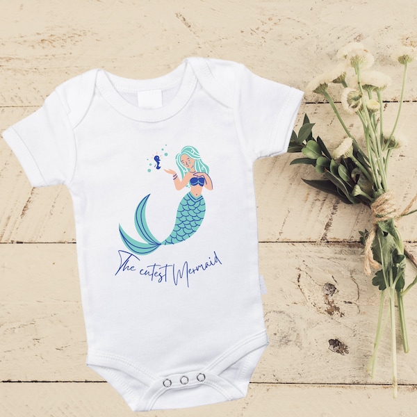 Body pour bébé sirene/ la plus belle sirène/ baby mermaid clothes/ mermaid onesies/ mermaid baby bodysuit