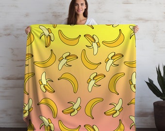 Banana blanket, Banana gift, Banana print, throw blanket for kids, Funny Bedding, banana lover gift, cute gift for girl, baby shower gift