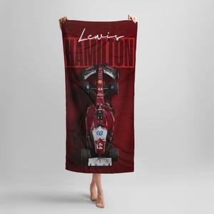 Formula 1 beach towel, F1 gift, Lewis Hamilton, speed towel, Formula one lover gift, speed lover gift, motorsport gift, ferrari racing