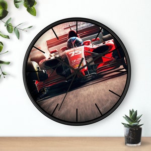 F1 Wall clock, ferrari racing team, formula one gift, f1 lover gift, speed lover gift for men, fathers day gift, stepdad gift