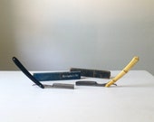 Two Antique Folding Razors . Vintage Beard Knives . John Pritzlaff Razor . JA Henckel and Son Razor . Antique Shaving Razors .