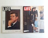 Two JFK Life Magazines . Kennedy Assassination Life Magazine Issue . 1963 Life Magazines . President John Kennedy . JFK . American History