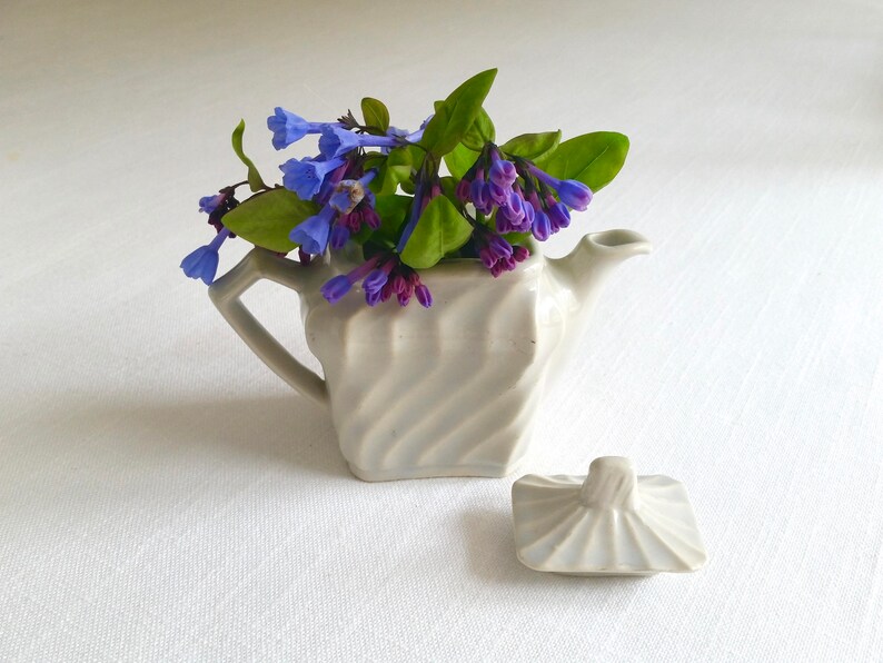 Small Gray Teapot . Vintage Grey Tea Pot . Antique Swirl Etsy