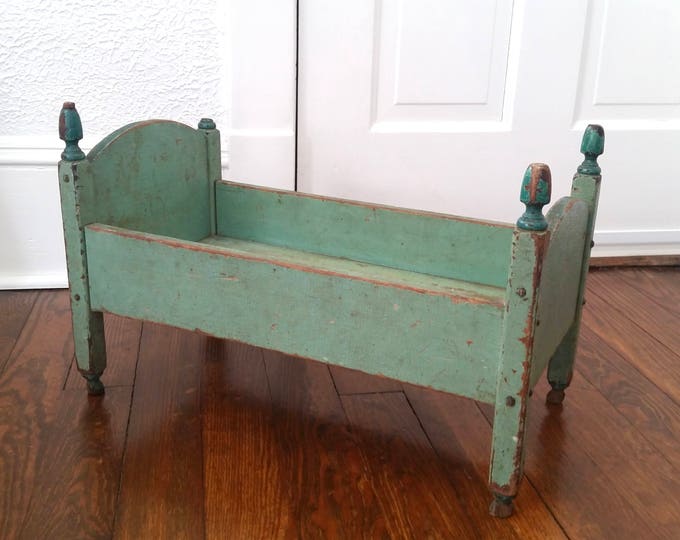 SALE Antique Doll Bed . Handmade Vintage Cradle . Antique Toy Etsy