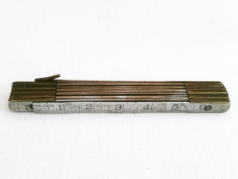Vintage Lufkin Folding Ruler . Antique Silver Metal . Etsy