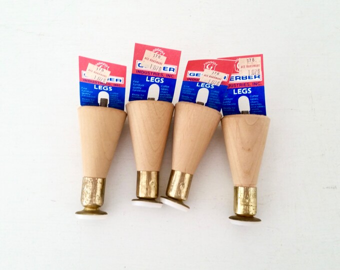 Four Mid Century Modern Furniture Legs . Vintage Tapered Etsy