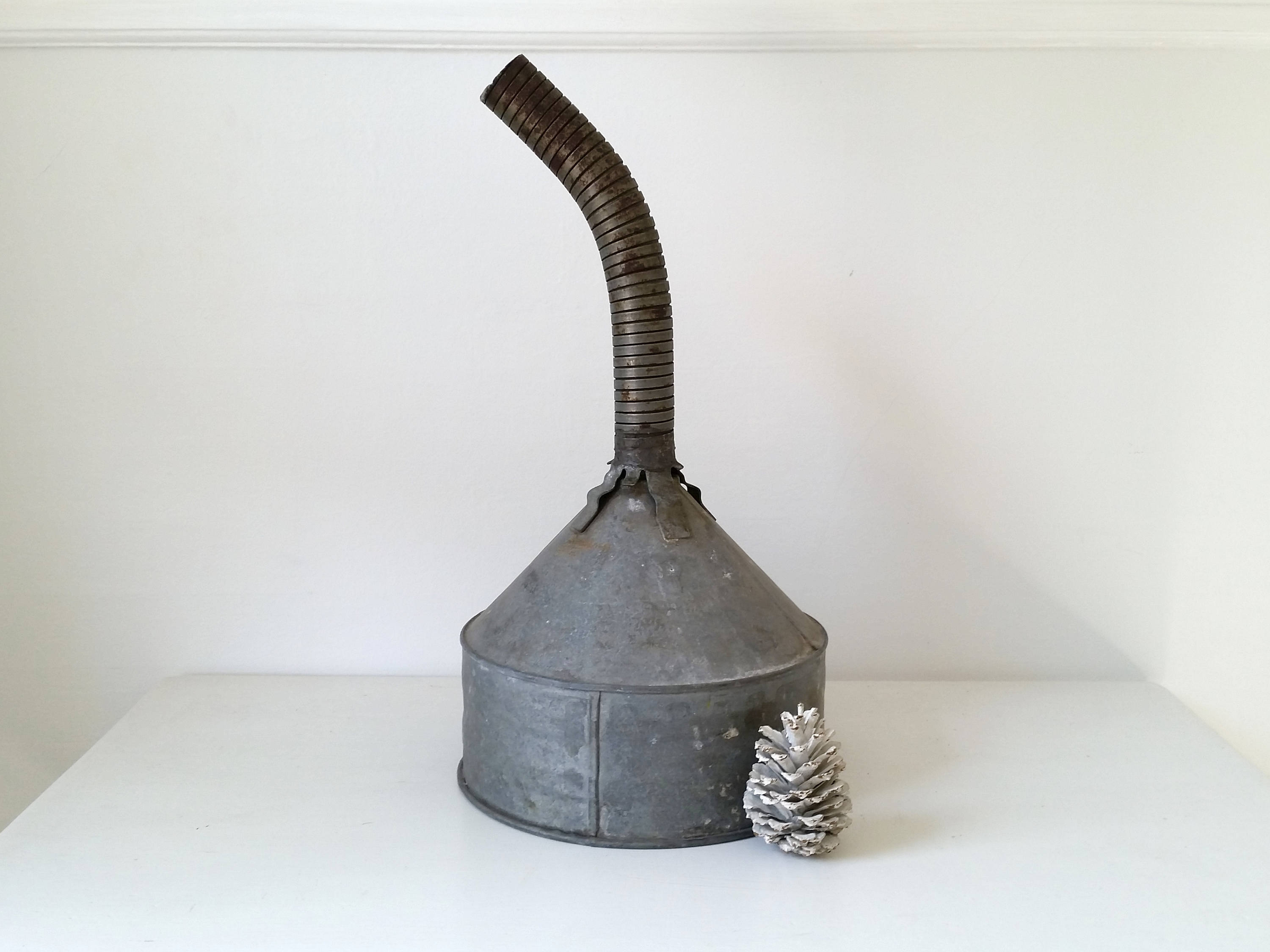 Large Vintage Funnel . Antique Metal Funnel . Industrial Decor Etsy