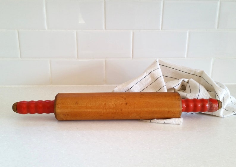Vintage Wooden Rolling Pin Antique Wood Image 0