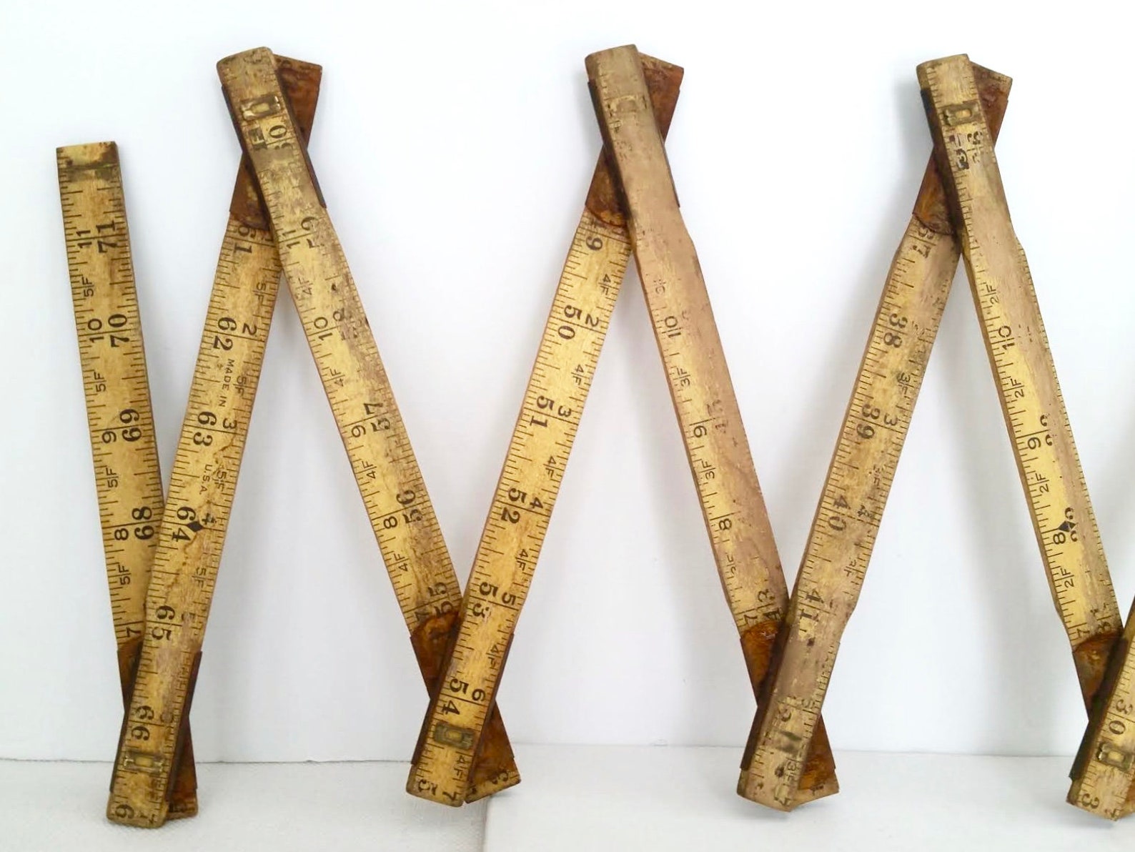 Vintage Folding Extension Ruler . Antique Wood Extension Ruler Etsy