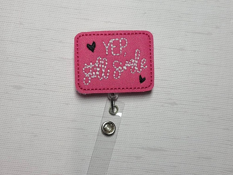 Still Single Valentine/'s day badge reel Valentines day work id holder funny v-day badge reels single id work reels
