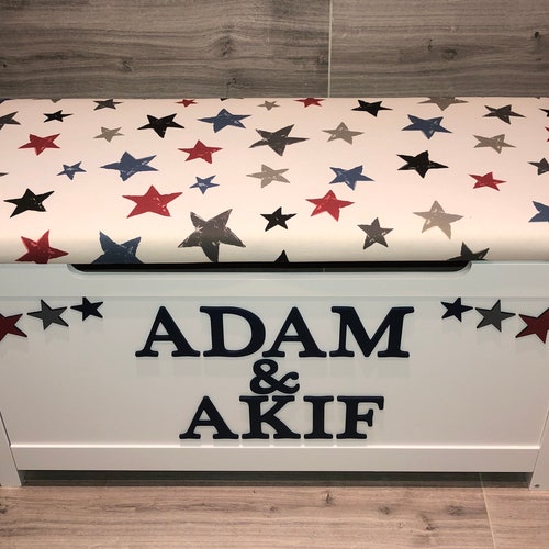 Soft Close Personalised White Wooden Toy Box Perfect for Etsy UK