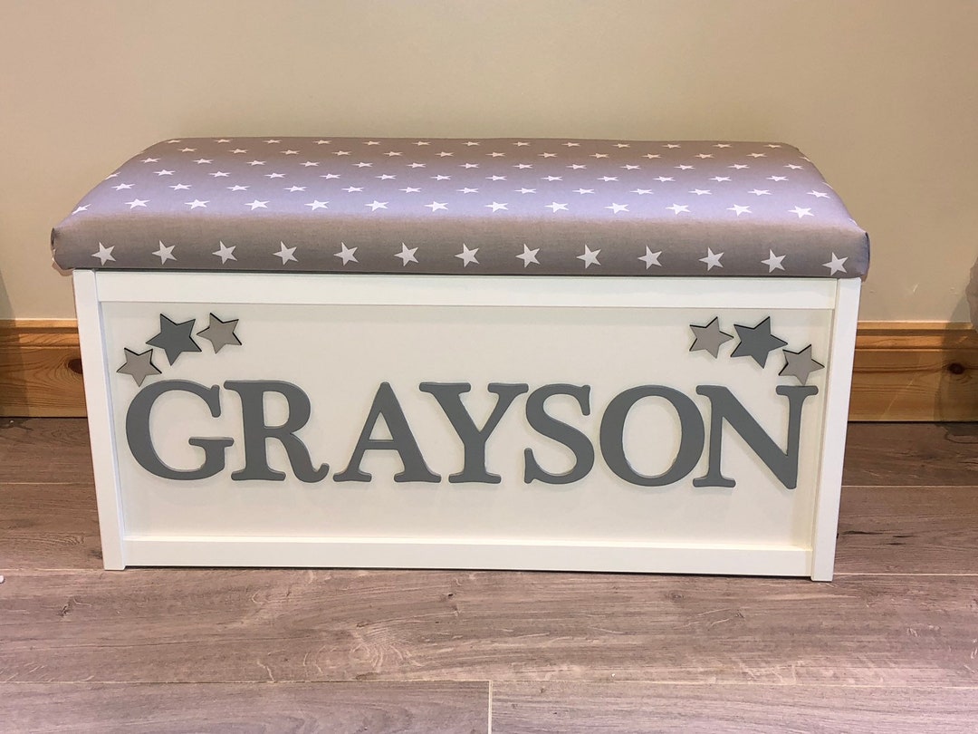 Personalised Toy Box With Cushion Seat: Nursery Storage Chest