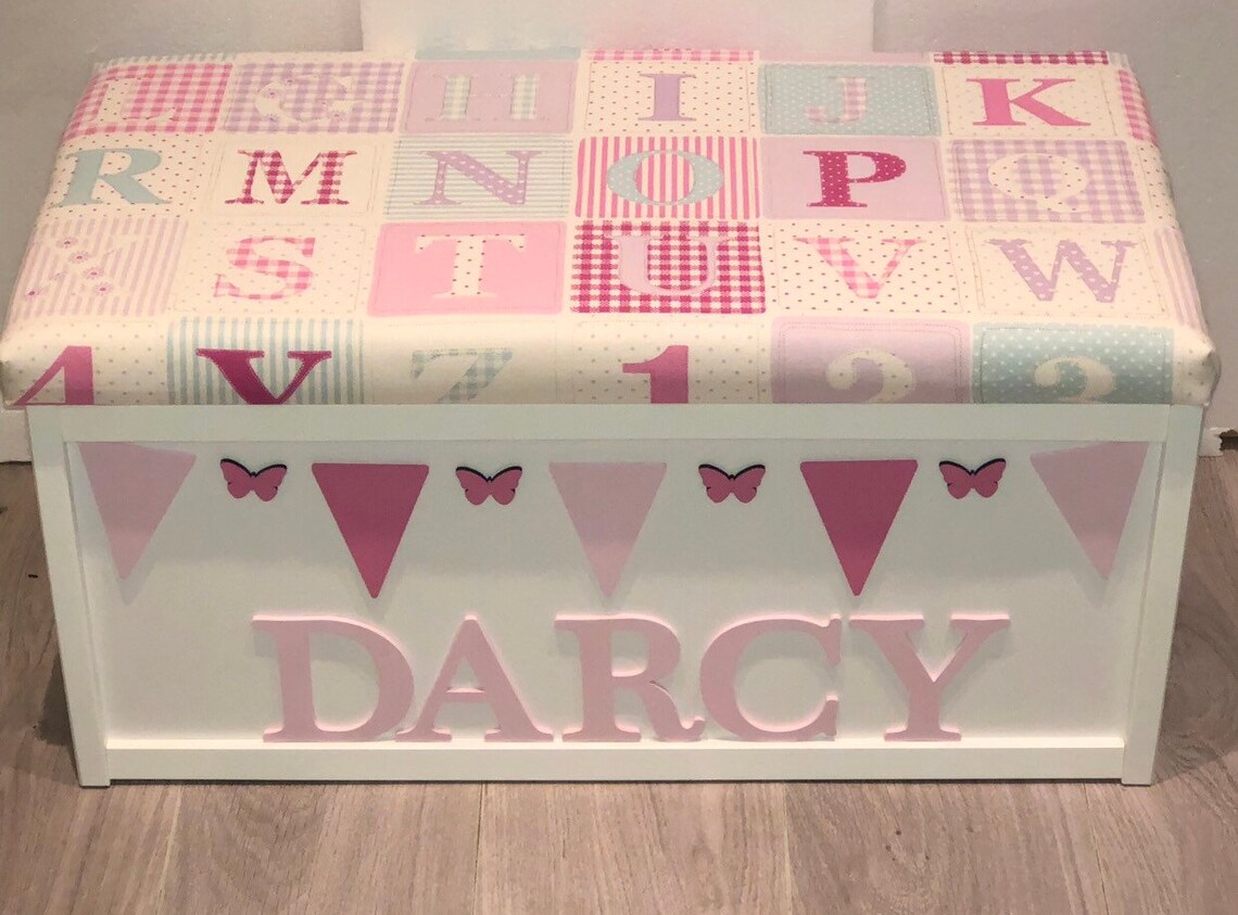 Name toy box personalised toy box wooden toy storage box Etsy
