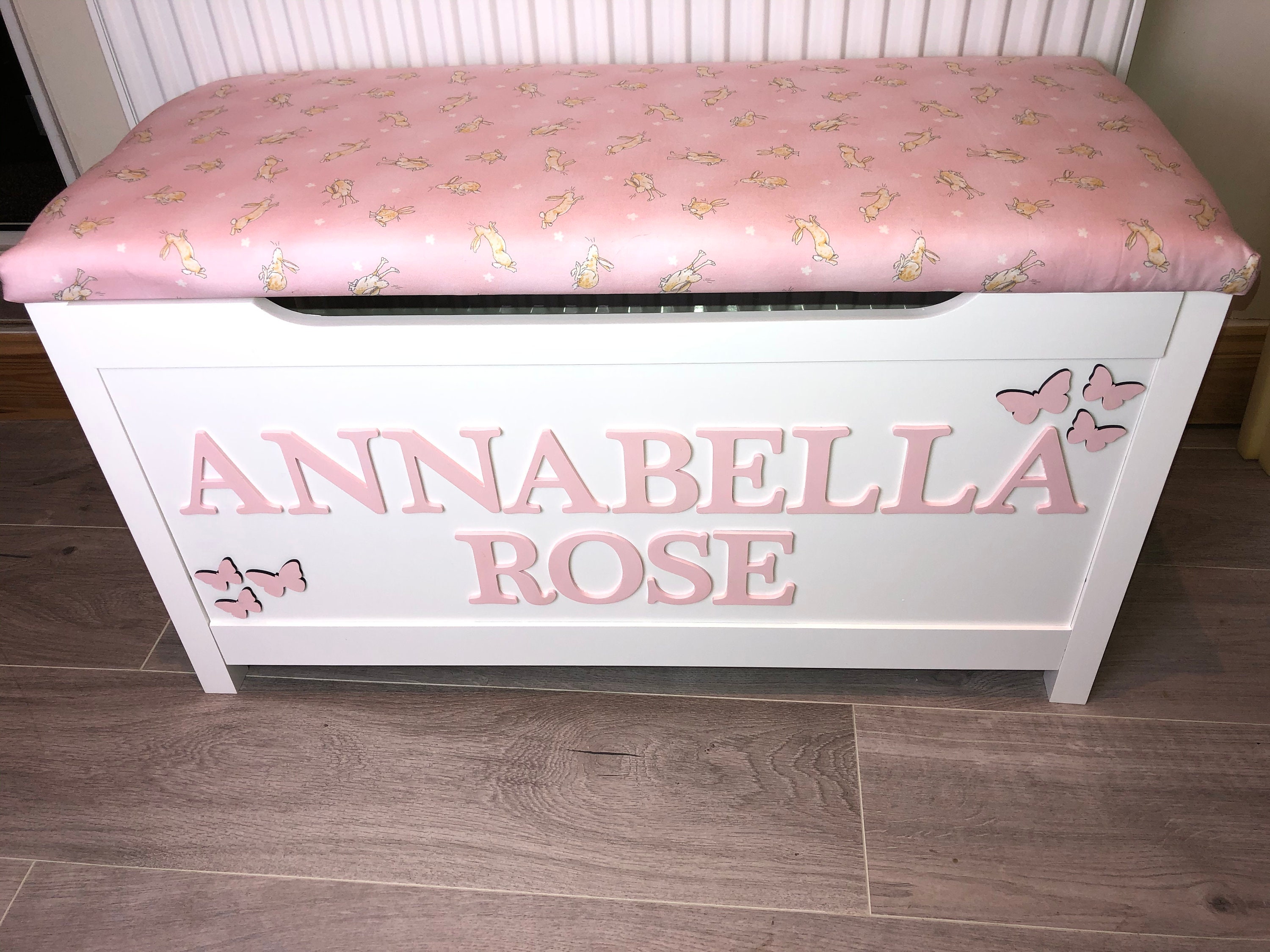 Kids personalised toy chest wooden toy 