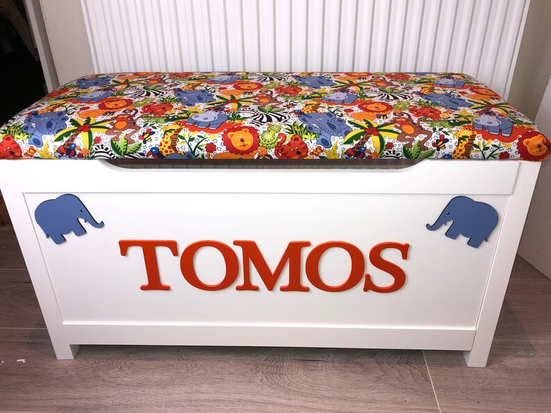 Kids personalised toy chest wooden toy box custom toy box Etsy