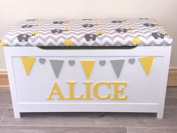 Wooden Personalised Toy Box With Seat Toy Storage Box Etsy