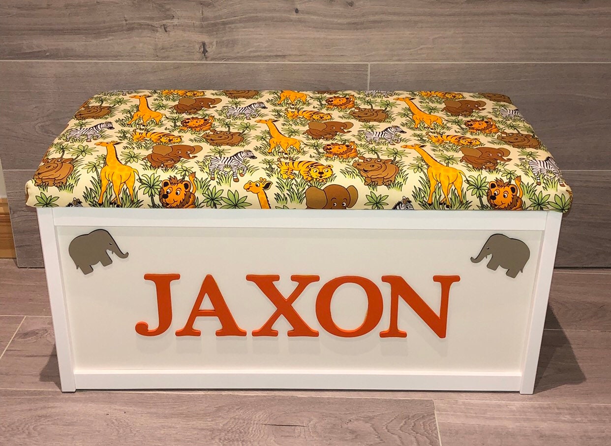 Name toy box personalised toy box wooden toy storage box Etsy