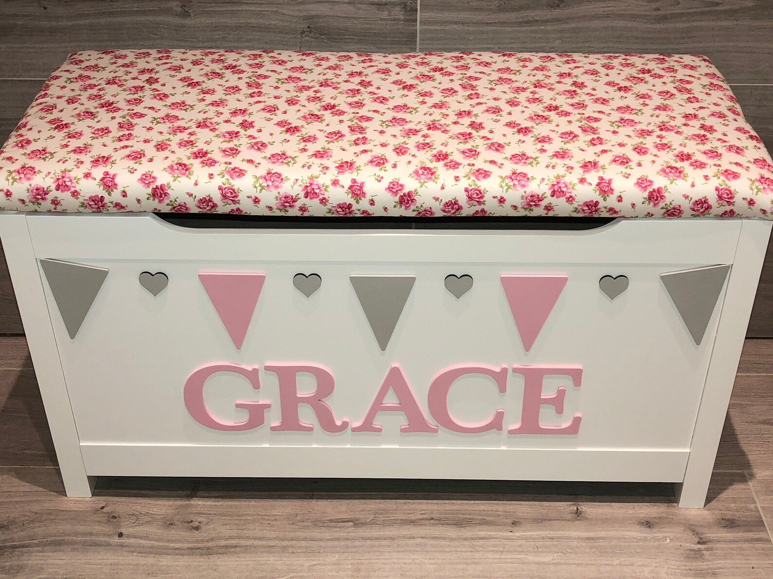 Personalised nursery storage box soft close lid and seat Etsy