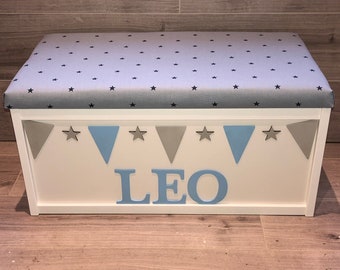 Personalised Toy Box with Cushion Seat: Nursery Storage Chest