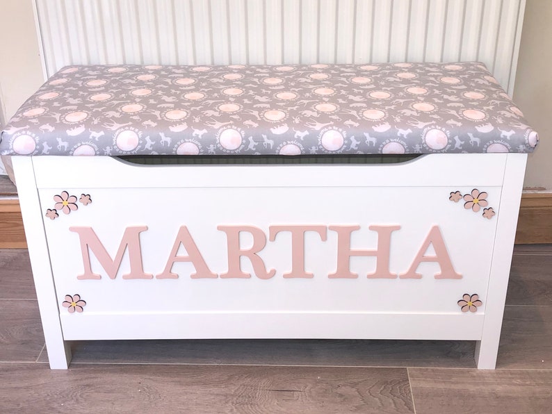 Personalised Toy Box With Cushion Named Storage Chest Wooden Etsy UK