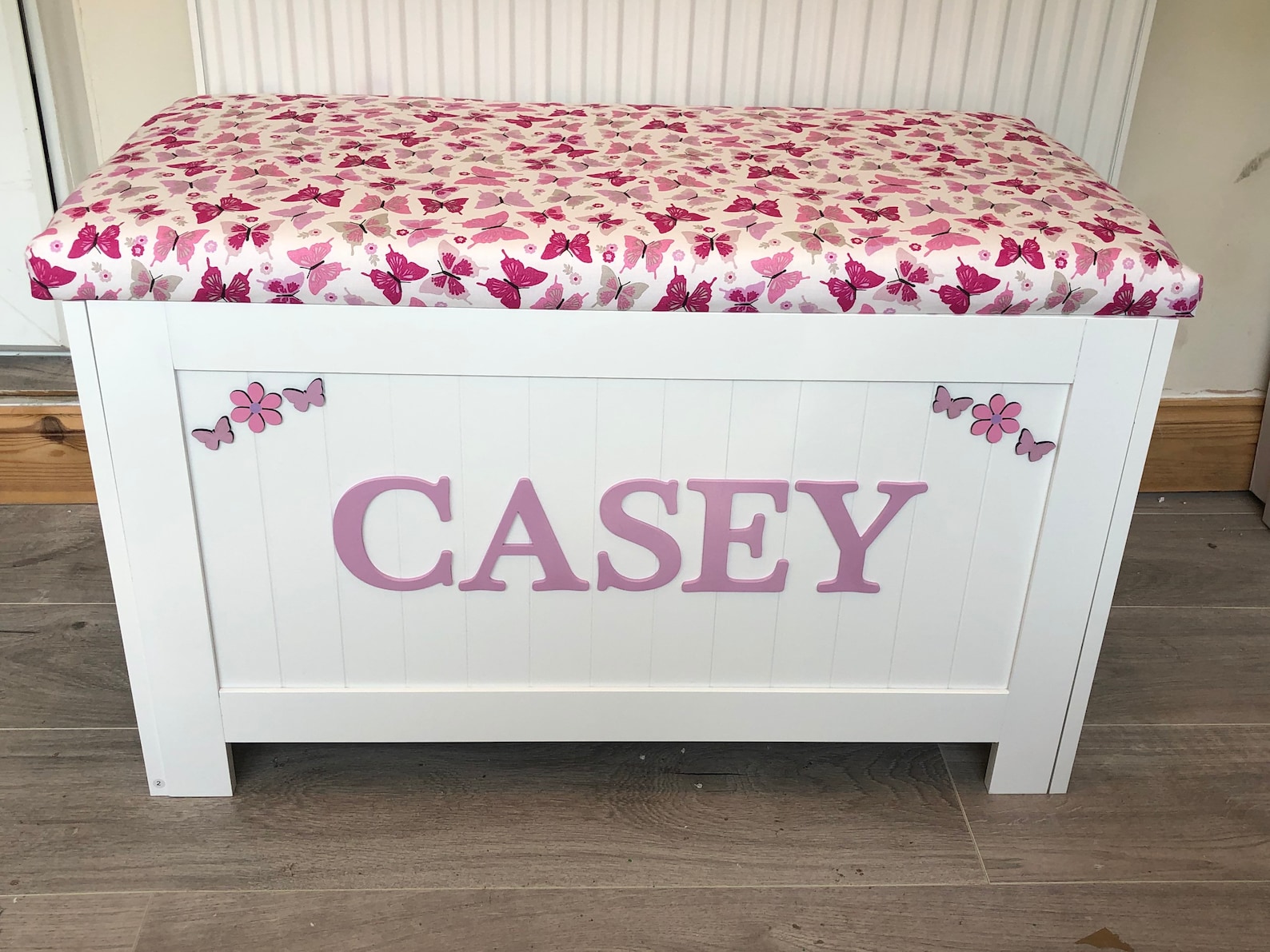 Personalised toy box with cushion seat Etsy