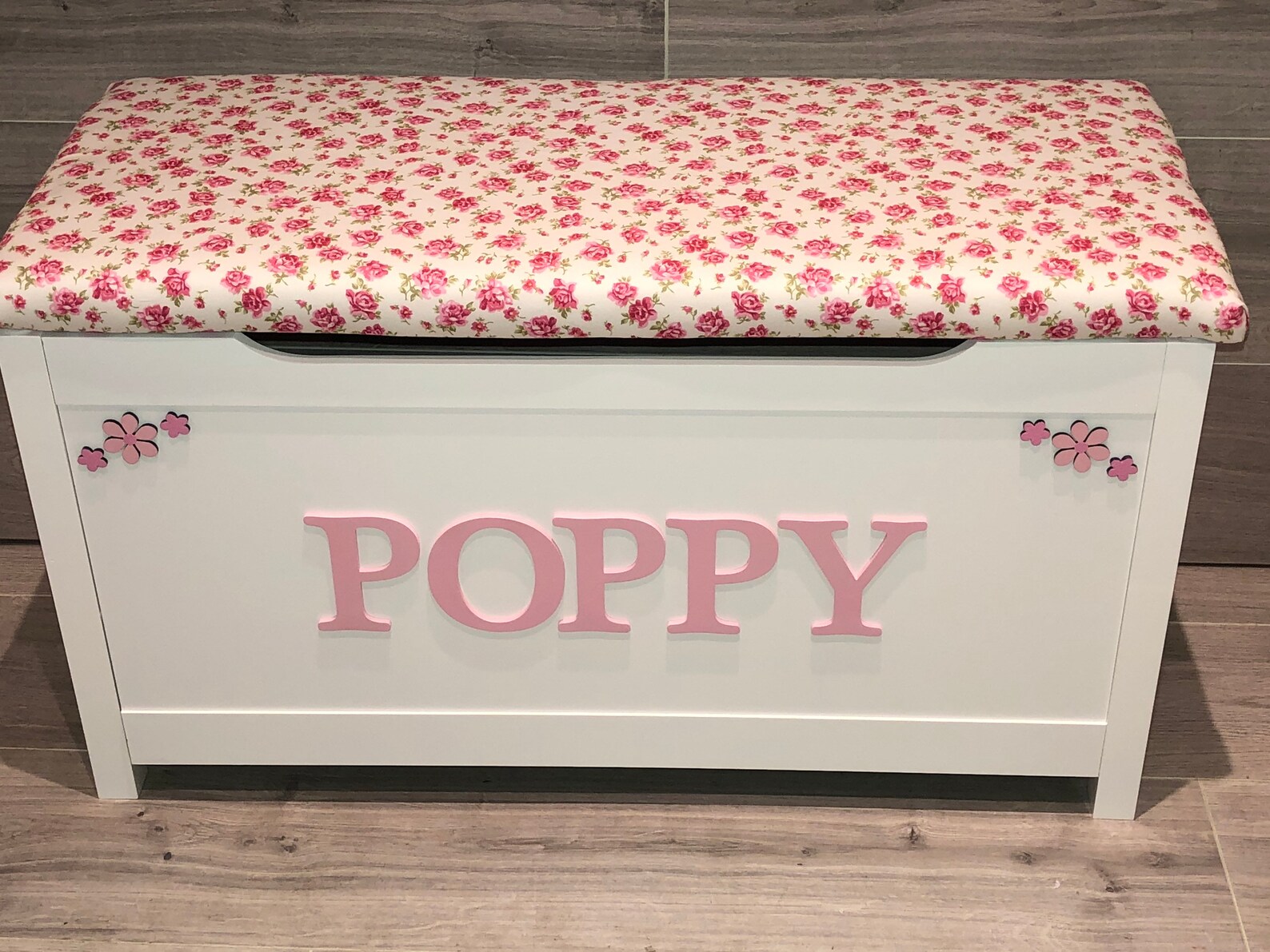 Wooden personalised toy box with seat toy storage box Etsy