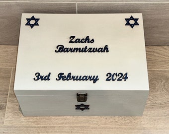 Unique Barmitzvah & Batmitzvah Gift - Keepsake Box for Memories Trinkets"Bar/Bat Mitzvah Keepsake Box, Barmitzvah gift, batmitzvah gift