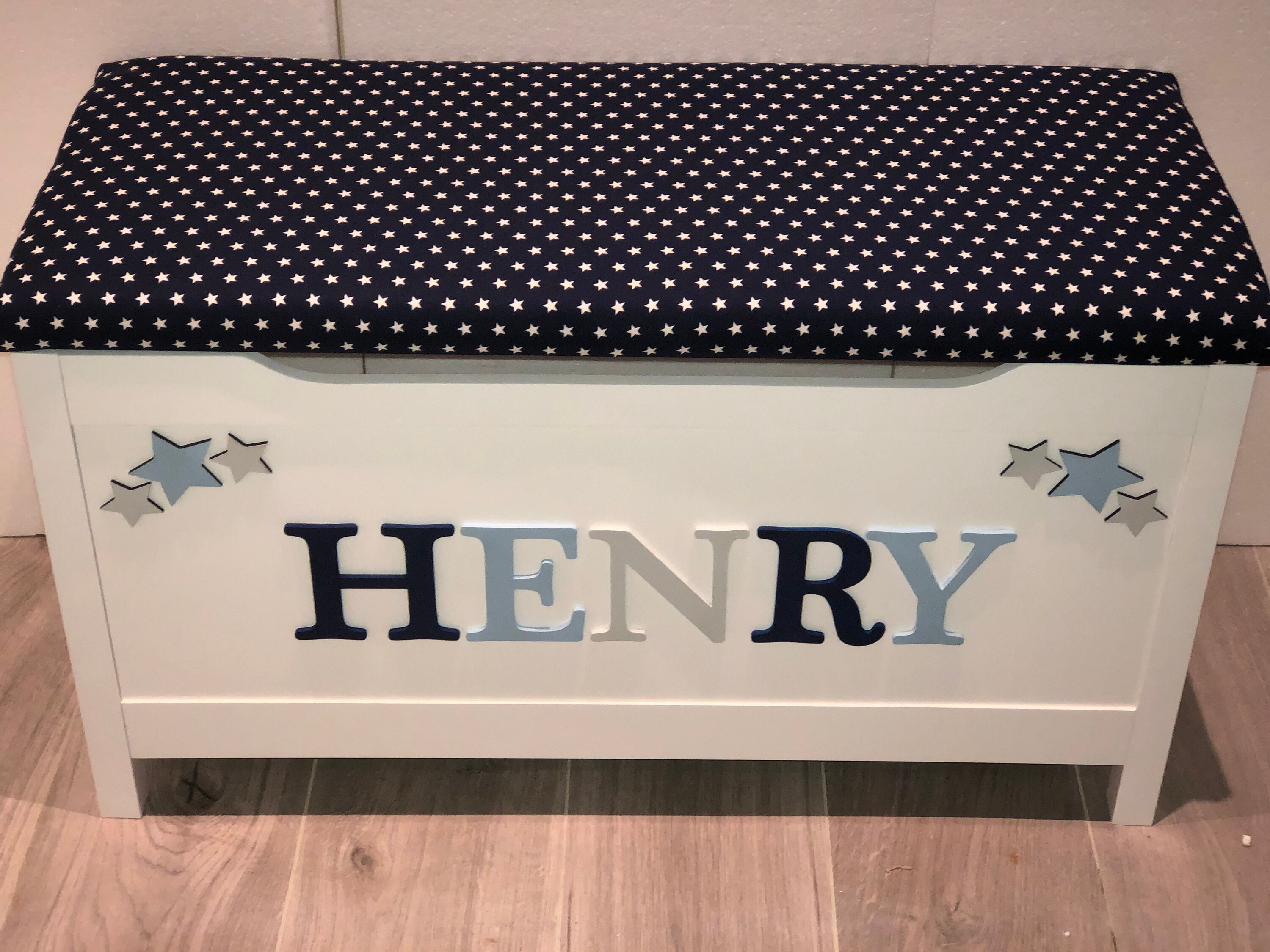 Personalised Toy Box with cushion seat name toy box Etsy