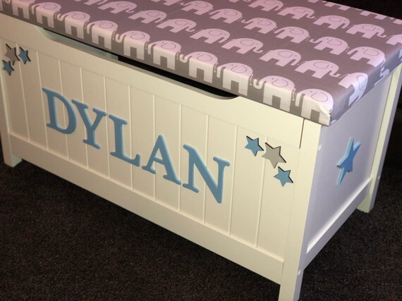 personalised toy box bench