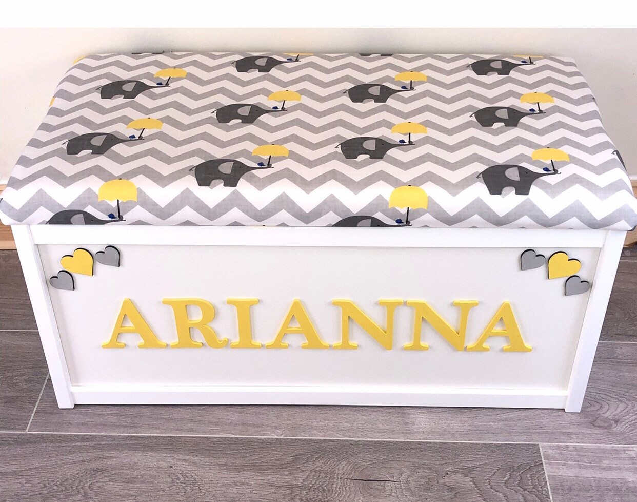 Name toy box personalised toy box wooden toy storage box Etsy