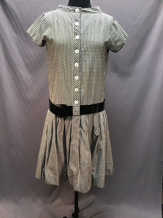 Vintage 1960s Sue Brett Mod Plaid Cotton Dress
