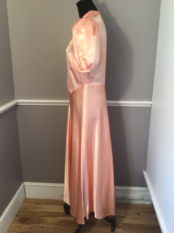 Authentic Vintage 1940s pink silk Satin Dress Gown - image 5