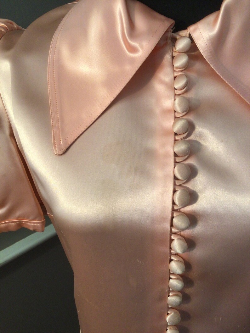 Authentic Vintage 1940s Pink Silk Satin Dress Gown Etsy