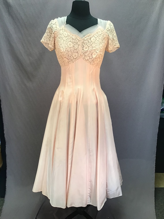 Vintage 1940s Pink Ballerina Cocktail Dress