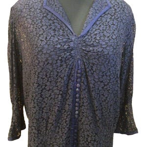 Antique Vintage 1930’s Woman’s Dark Blue Lace Dress