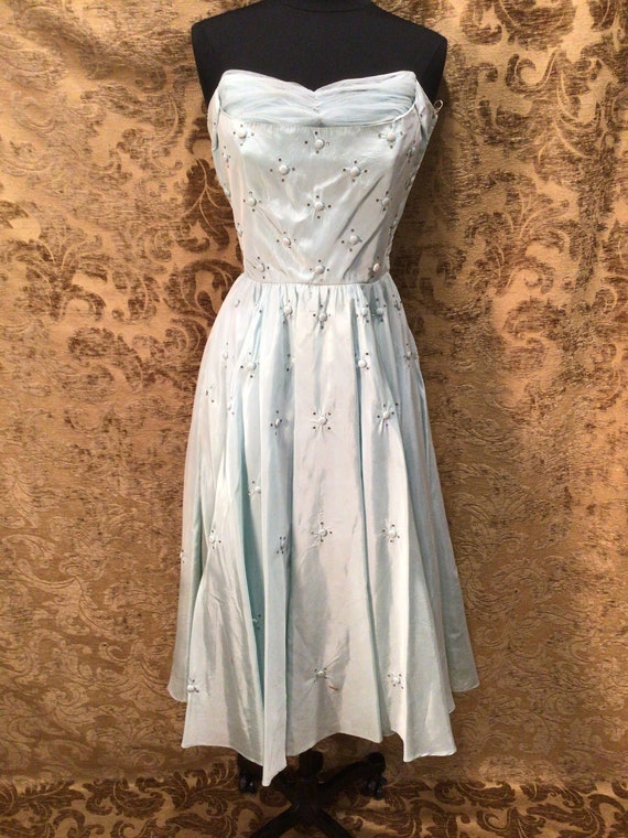 1950 Will Steinman Seafoam Rockabilly Strapless Co