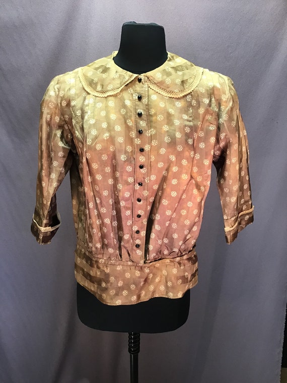 Authentic 1910s Gibson Girl Silk Blouse